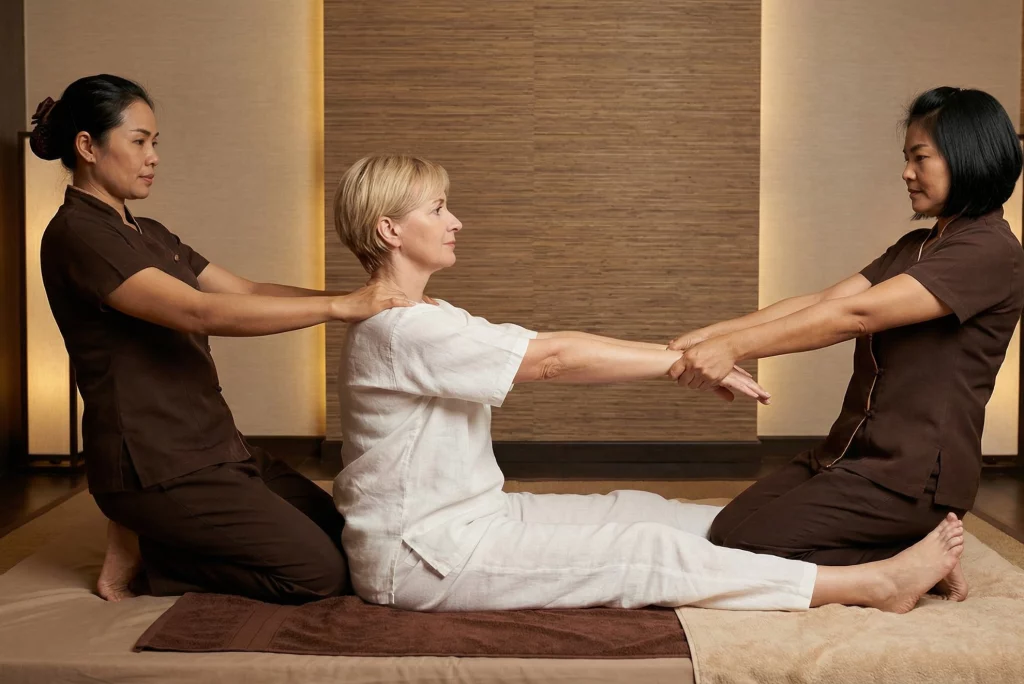 1b692f1d7522824114e5c92765b3062f 15384c34 cd98 4e47 8bc0 e592abd2564b 1024x684 - Традиционная тайская программа в кимоно в 4 руки