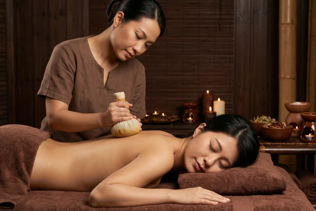 b39d48af70b7f997b9322e1cf39e0fba 99c27a3f 36a7 47d5 948c 66c0f6cc784f 1024x684 - Традиционная тайская программа в кимоно с травяными мешочками "Поверья тайских трав"